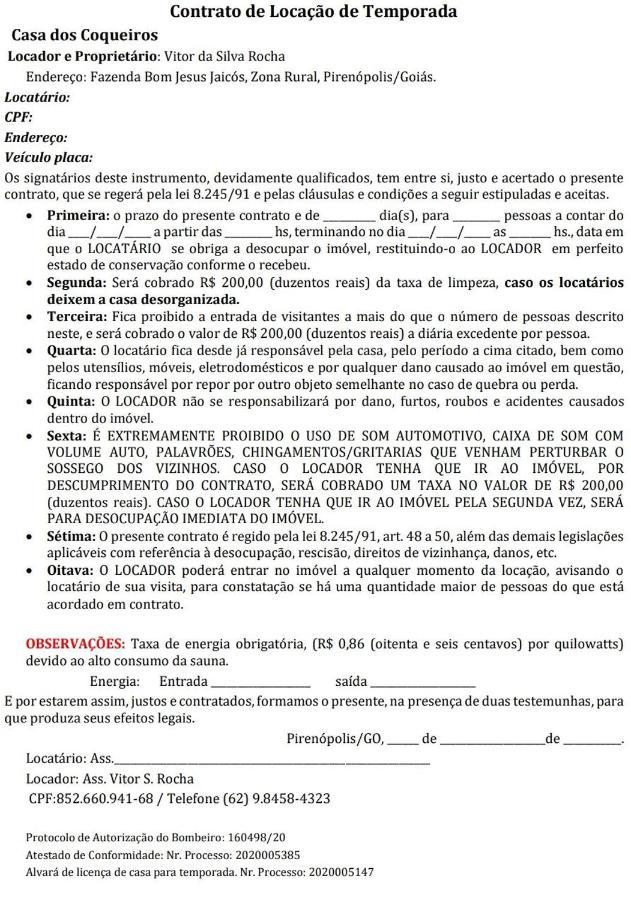 PirenópolisCasa Dos Coqueiros别墅 外观 照片